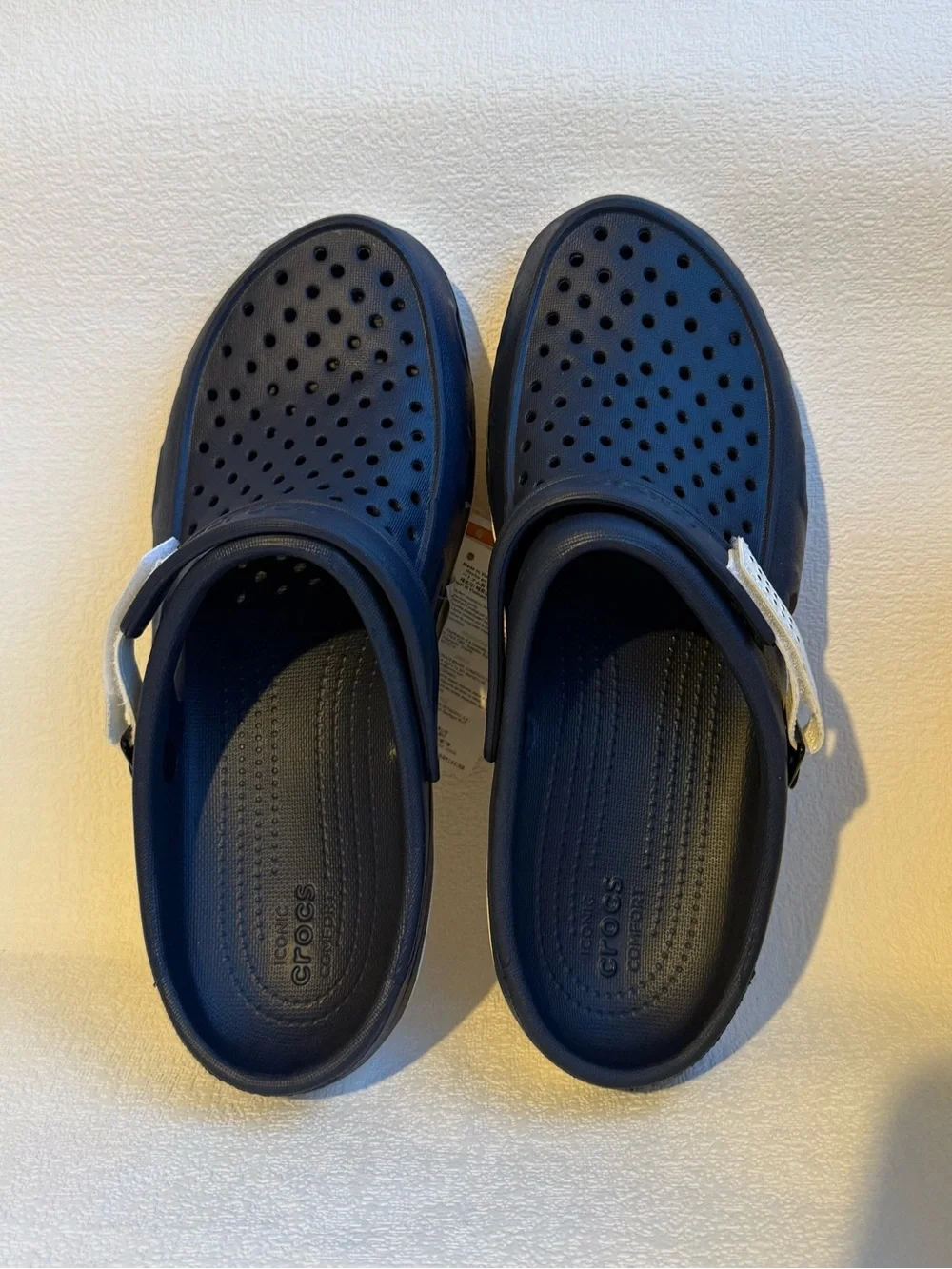Crocs Swiftwater Deck Clogs Men’s 11 Navy White Water Shoes NWT